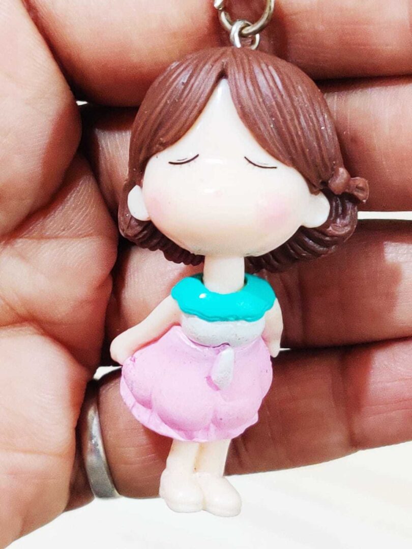 Adorable Sleeping Doll Keychain and Key ring (Pink)