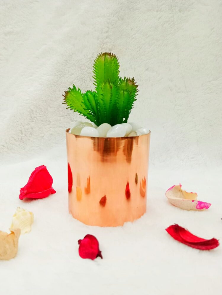 Artificial Cactus in RG Brass Pot