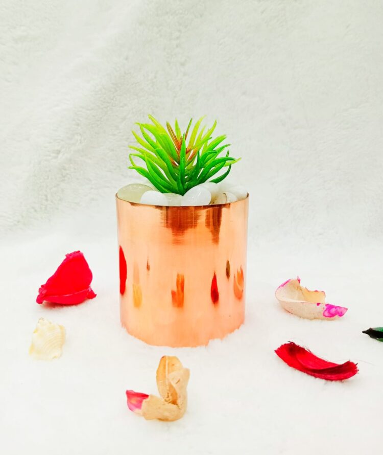 Artificial Needle Succulent In Brass Pot