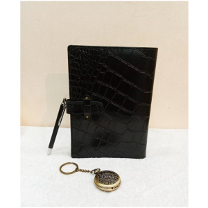 Leatherette Diary, Pen and Clock Keychain
