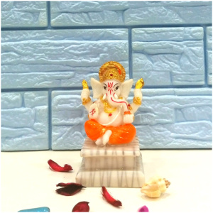 Resin Marble Finish Ganesh Ji & Krishna Makhan Chor Idol Statue Showpieces