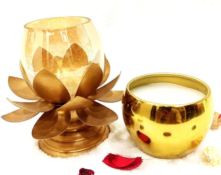 Customized Candle Bowl & Lotus Glass Tealight Candle Holder