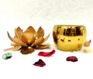 Brass Candle and Lotus Tealight Holder