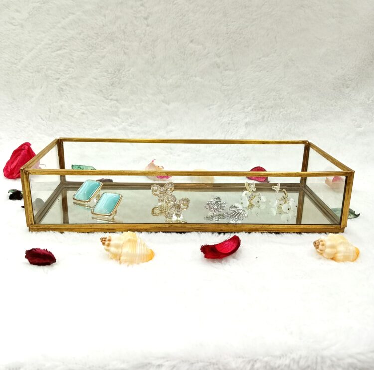 Rectangle Glass Tray for Tealight Candle | Vase for Flower