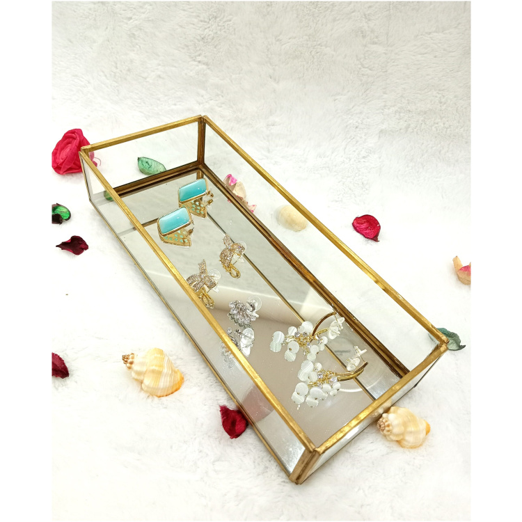 Rectangle Glass Tray for Tealight Candle | Vase for Flower