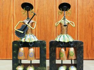 Antique Metal Tribal Sitting Musician Doll Handcrafted Showpieces