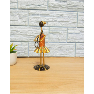 Handcrafted Metal Human Figurine | Ancient Musician Showpiece for Home Décor