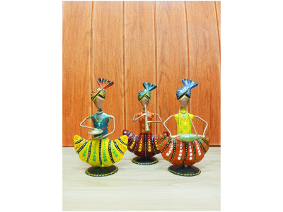 Doll Musicians Metal Figurines Set for Home Office Table Shelf Desk Decoration