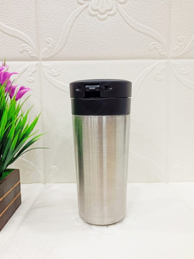 Stainless Steel Coffee Tumbler | Insulated Coffee Mug (Silver)