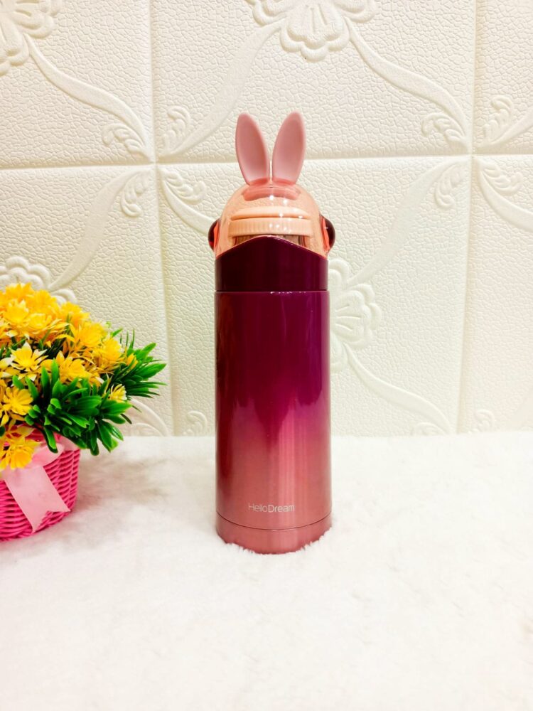 Bunny Ears Fancy Flash Hot and Cold Water Bottle (Pink)