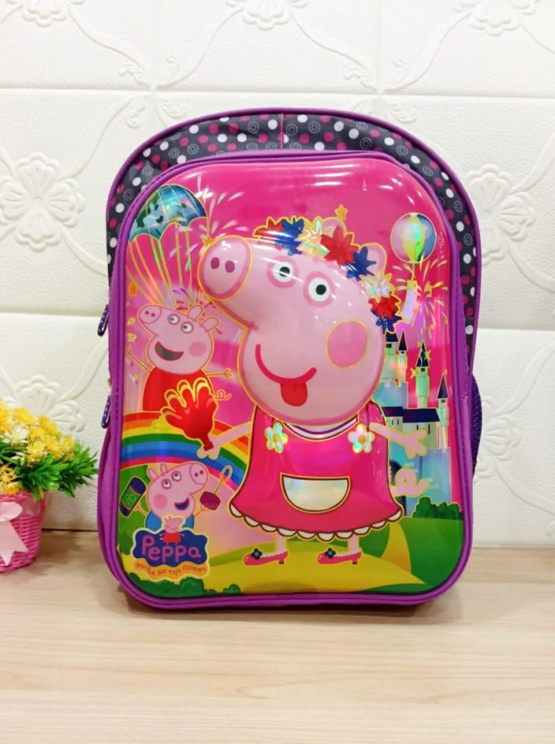 Peppa Pig Themed 3D Printed 16 inch School Bags