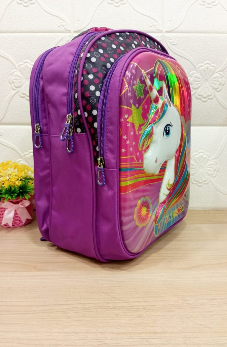 Unicorn Themed 3D Printed 16 inch Backpack School Bags