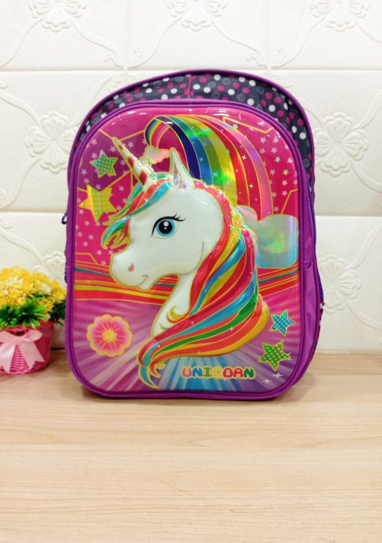 Unicorn Themed 3D Printed 16 inch Backpack School Bags