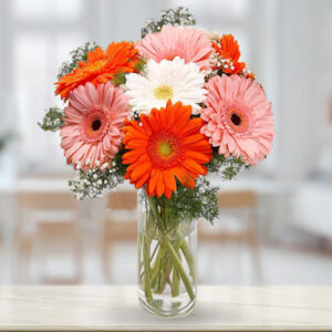 Classic Gerbera Flowers with Vase