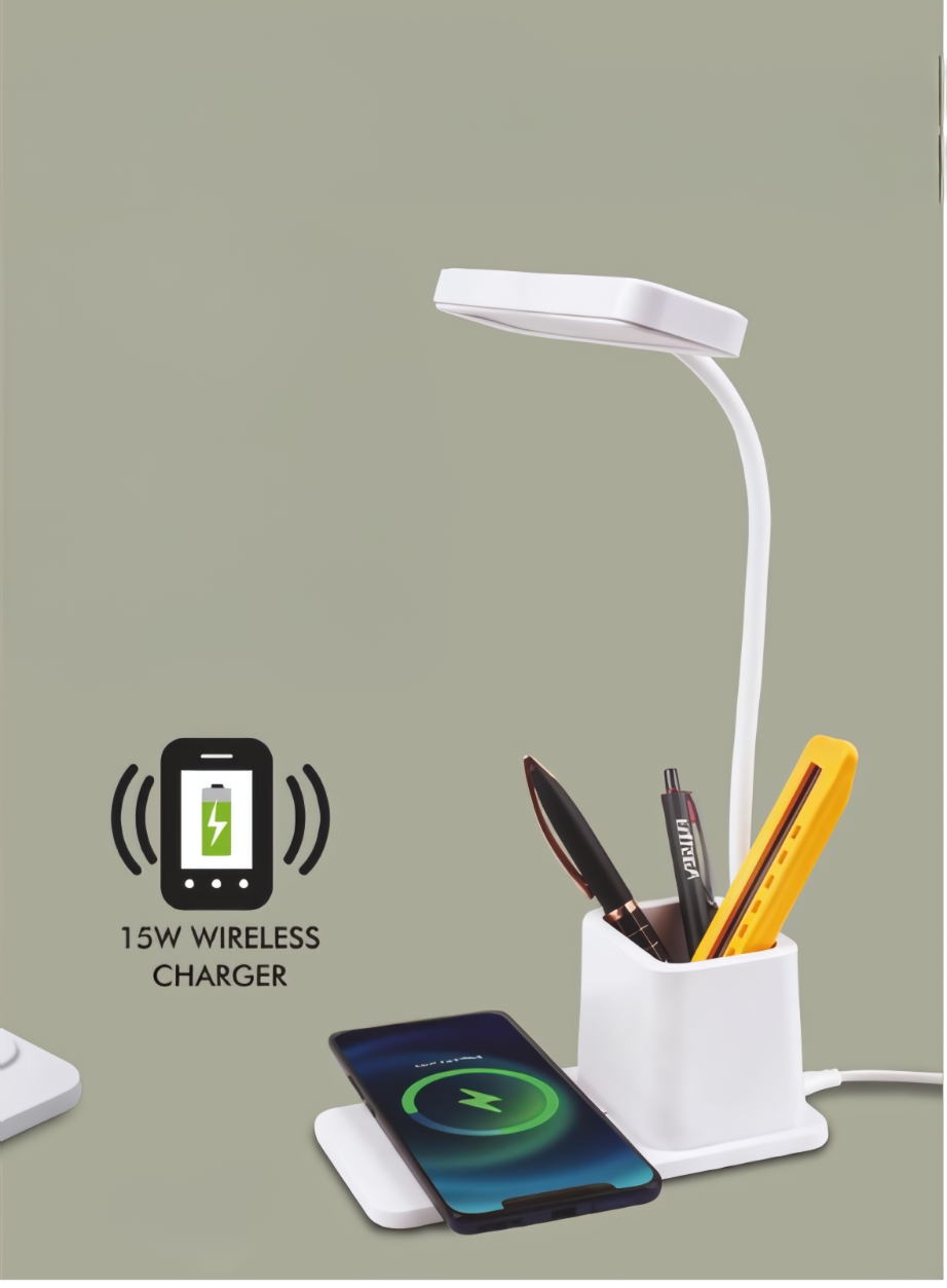 3 in 1 Lamp Pen Stand with Wireless charger