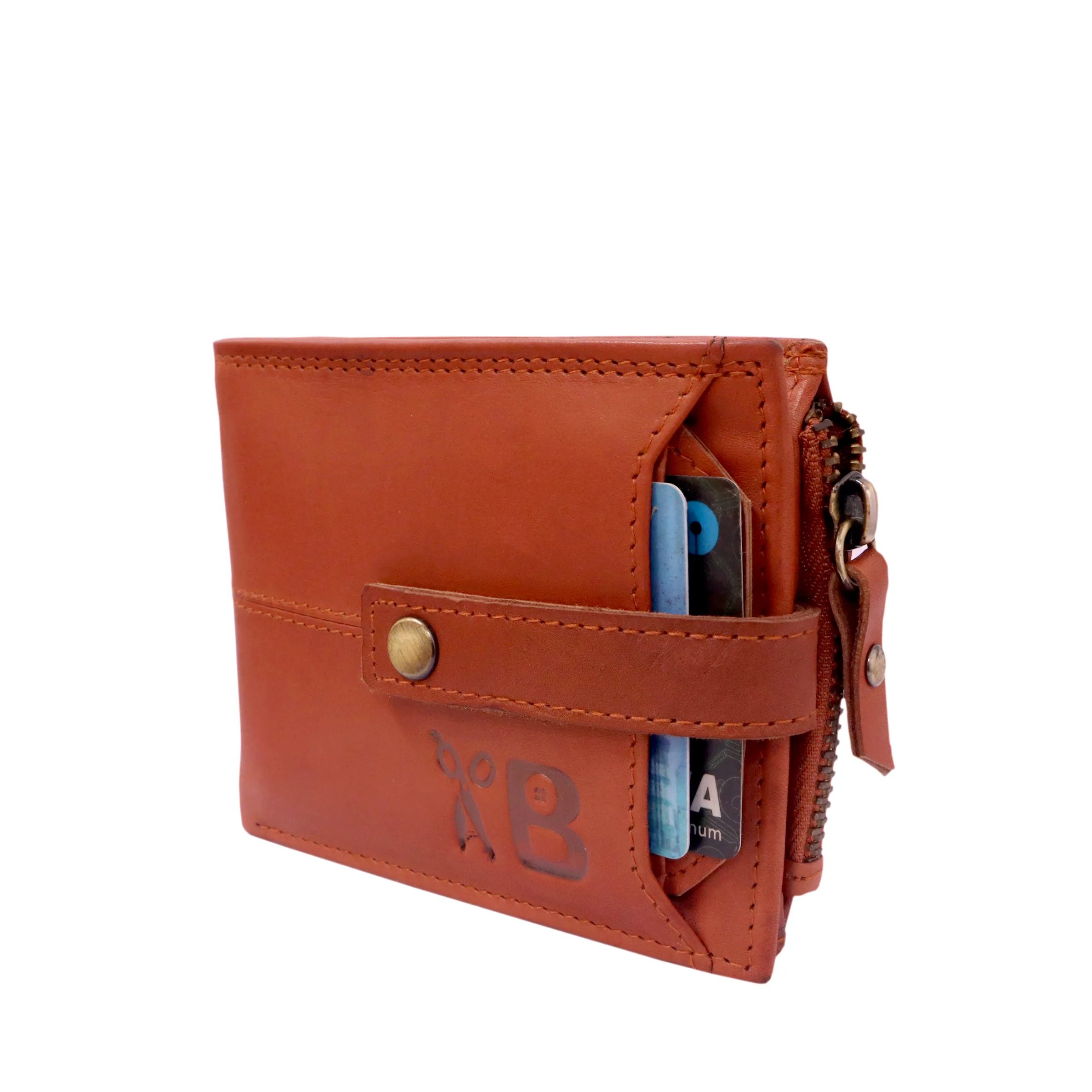 Everyday Leather Fold Leather Wallet(Brick Red)