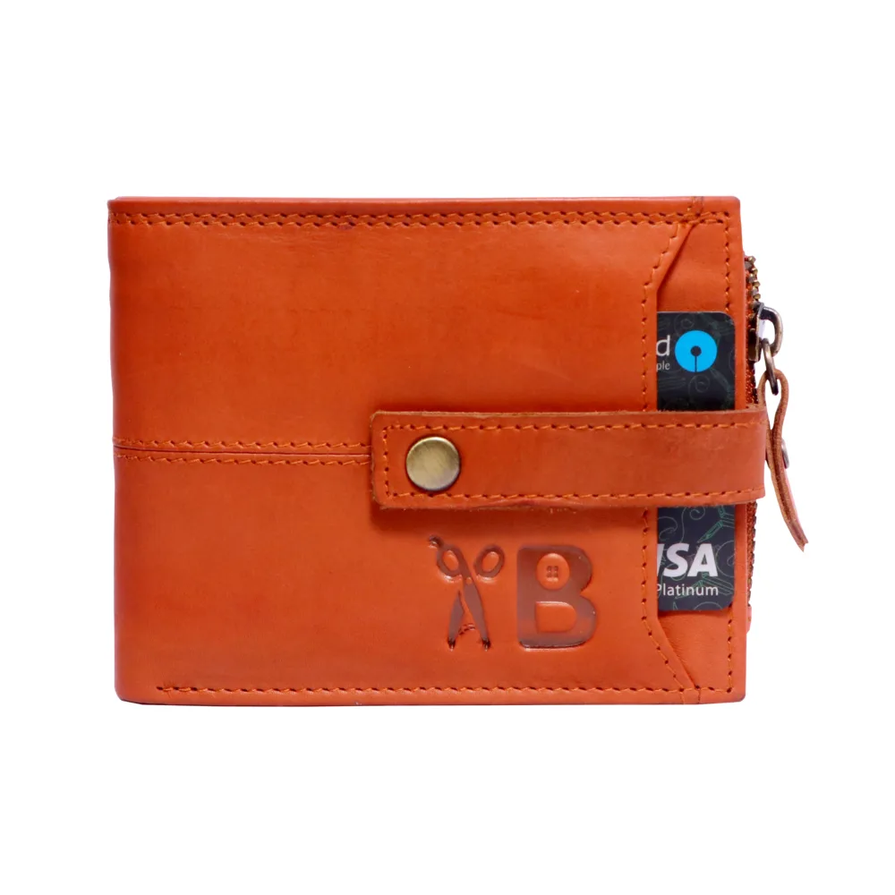 Everyday Leather Fold Leather Wallet(Brick Red)