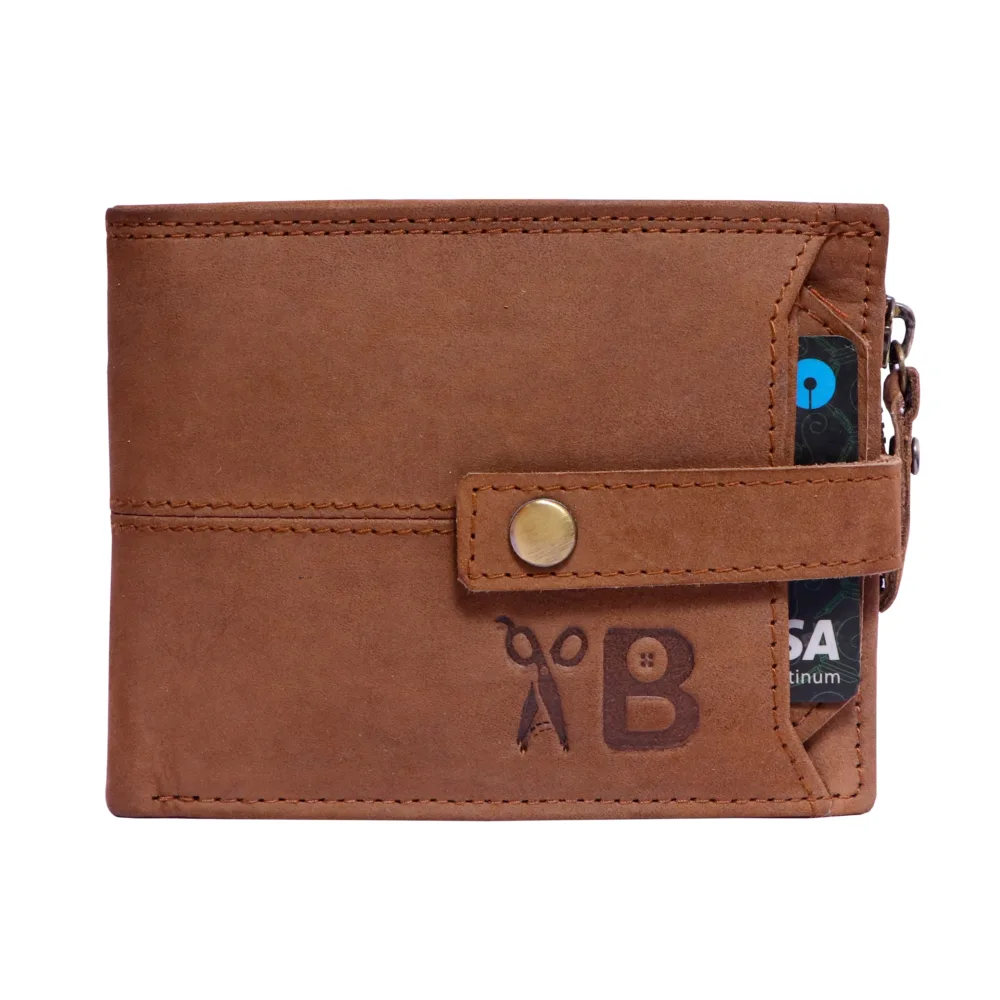 Everyday Leather Fold Leather Wallet(Light Brown)