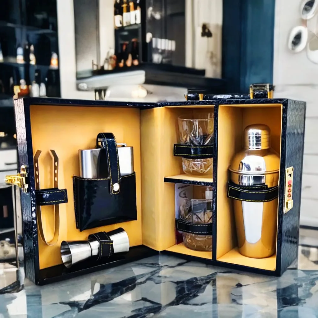 cocktail shaker set with case