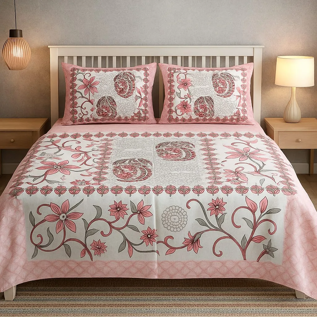 Leaf print bedsheet