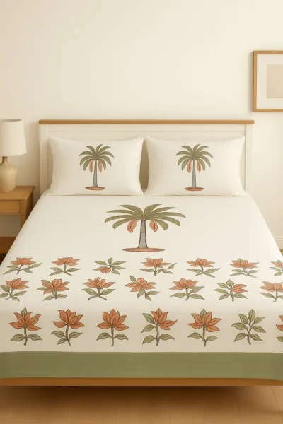 Palm tree printed bedsheet