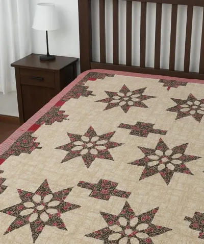 Handblock style printed bedsheet