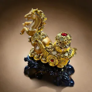 Golden Horse with Treasure Cart