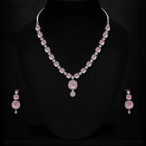 Pink stone necklace