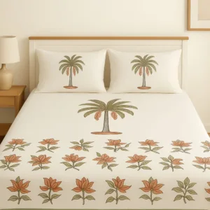 Palm tree printed bedsheet